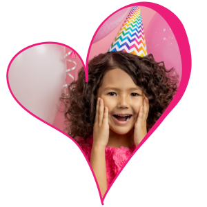 little girl in party hat